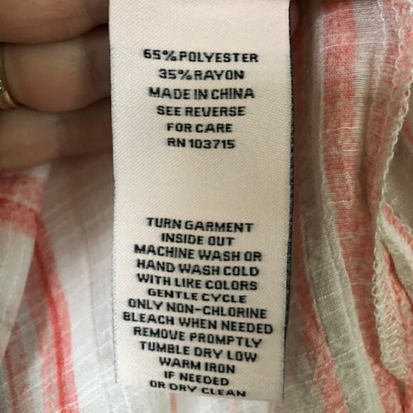 𝅺nanette Lepore Lightweight Tangerine Striped Top - Picture 6 of 6